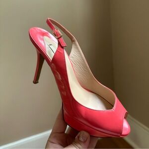 Nicholas Kirkwood pink slingback platform peep toe‎ pumps SIZE 36.5/ US 6